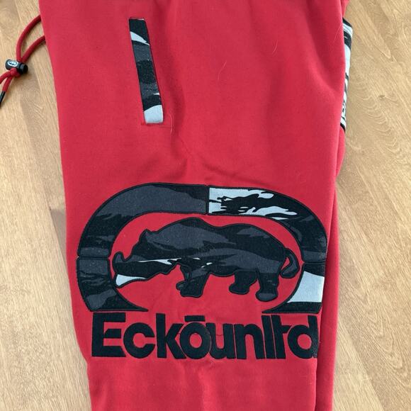 Ecko Unltd Joggers Vintage Red Camo Joggers Y2K Skate 90s City Hip Hop Retro - Picture 3 of 12